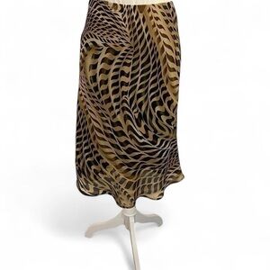 Chic Brown and Black Patterned Skirt